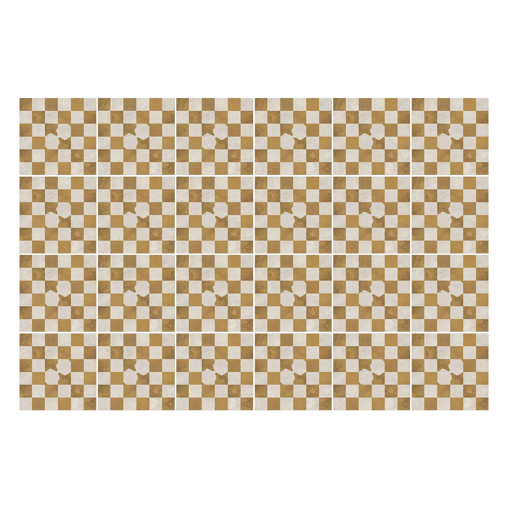 Naklejki na kafelki do kuchni Szachownica z motywem kwiatów