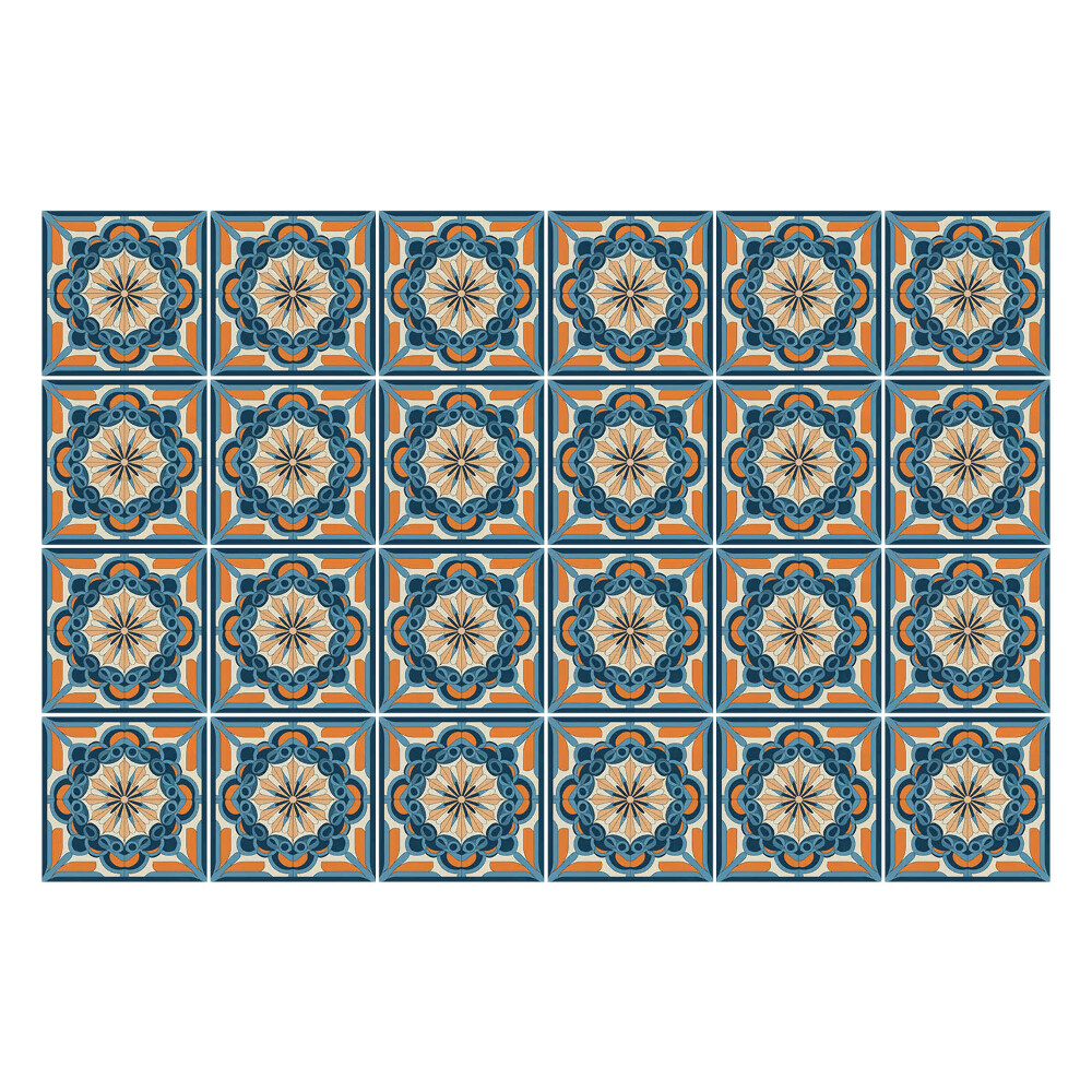 Naklejki samoprzylepne na kafelki Kwiatowe motywy w siatce