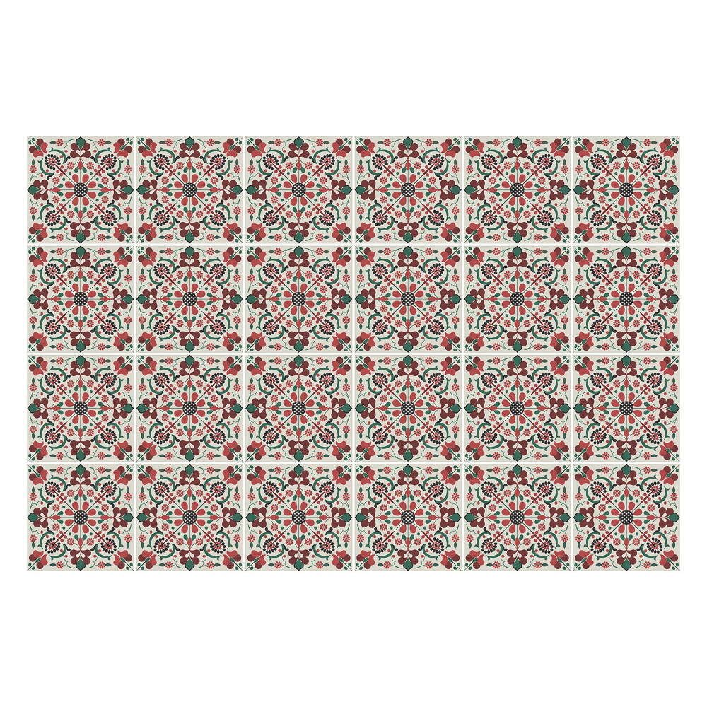 Naklejki samoprzylepne na kafelki Kwiatowy motyw z liśćmi