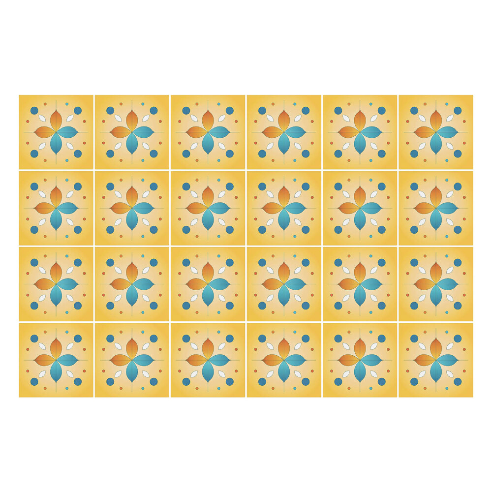 Naklejki na kafelki do kuchni Kwiatowe motywy w siatce