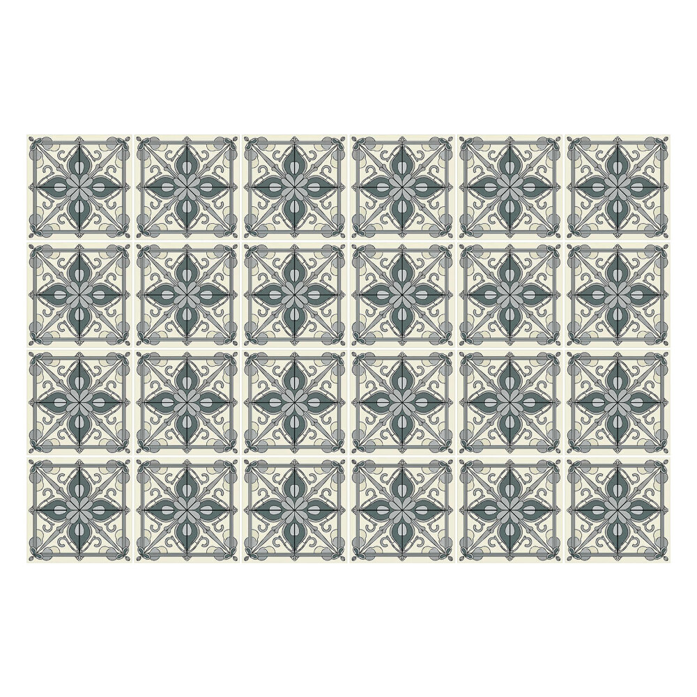 Okleina na płytki Kwiatowe ornamenty w siatce