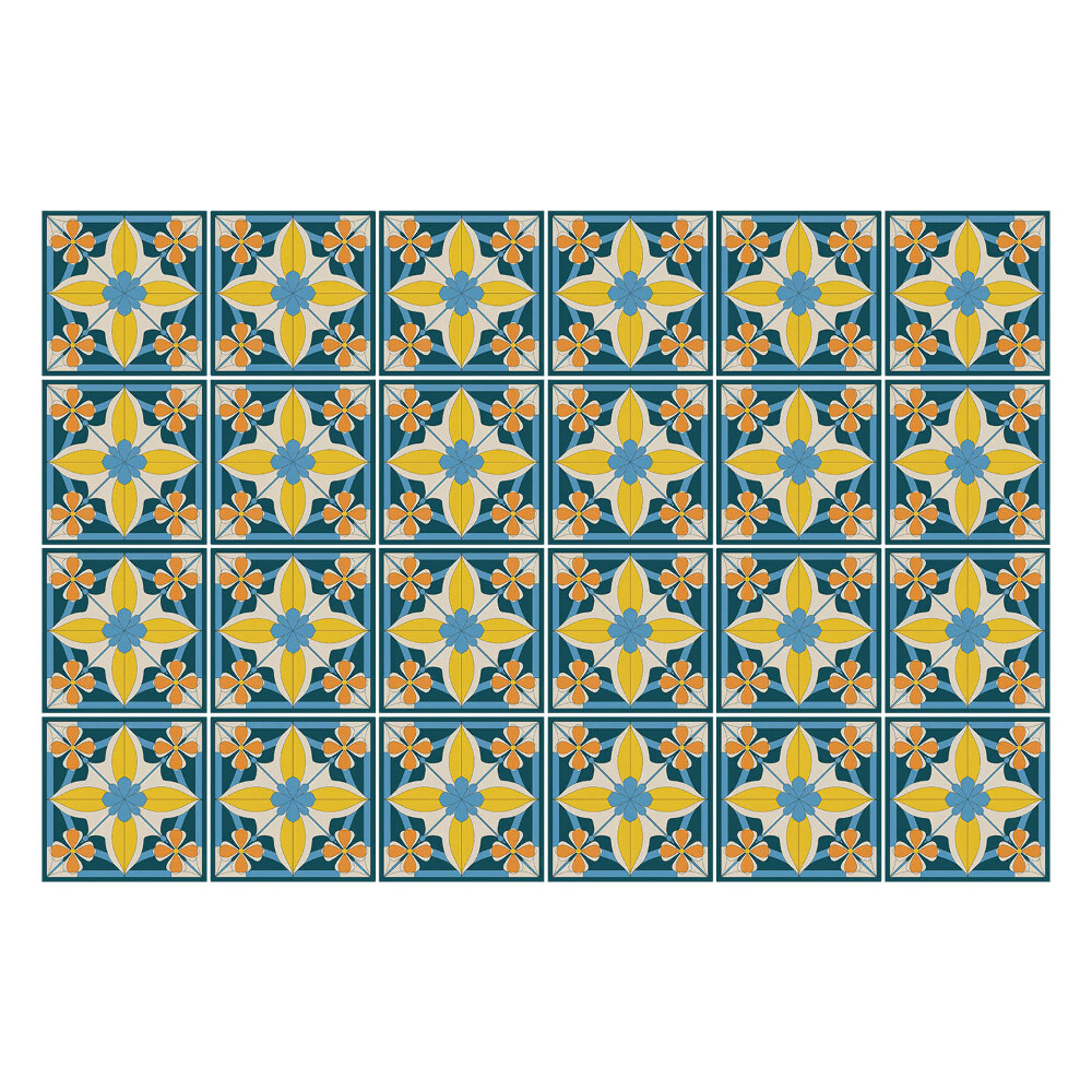 Naklejki samoprzylepne na kafelki Kwiatowe motywy w siatce