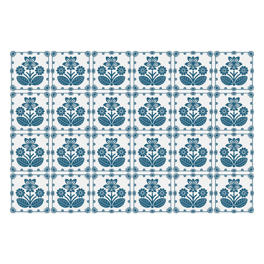 Naklejki samoprzylepne na kafelki Hiszpańskie kafle z kwiatami