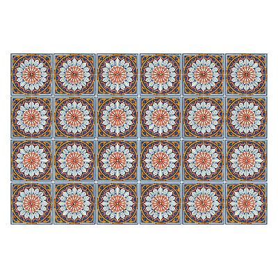 Okleina na płytki Kwiatowe motywy w okręgach