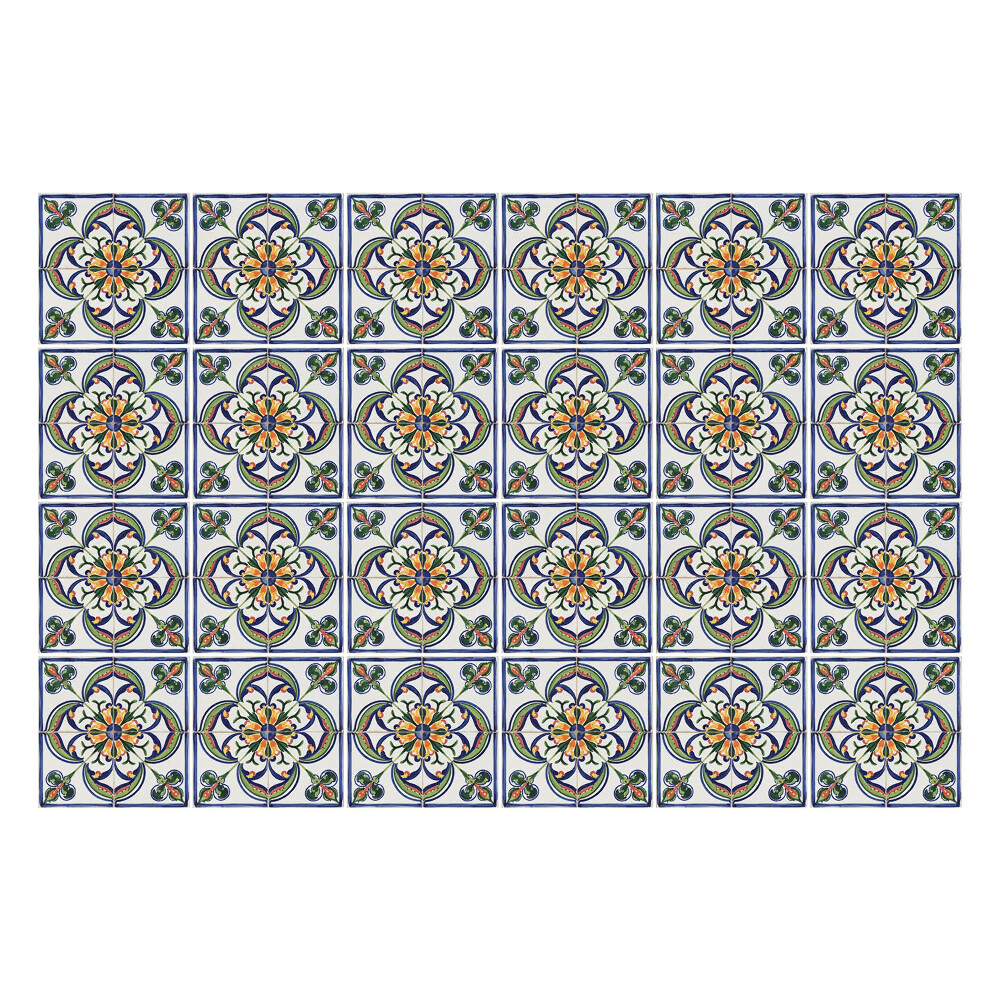 Naklejki samoprzylepne na kafelki Kwiatowe ornamenty w układzie