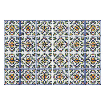 Naklejki samoprzylepne na kafelki Kwiatowe ornamenty w układzie