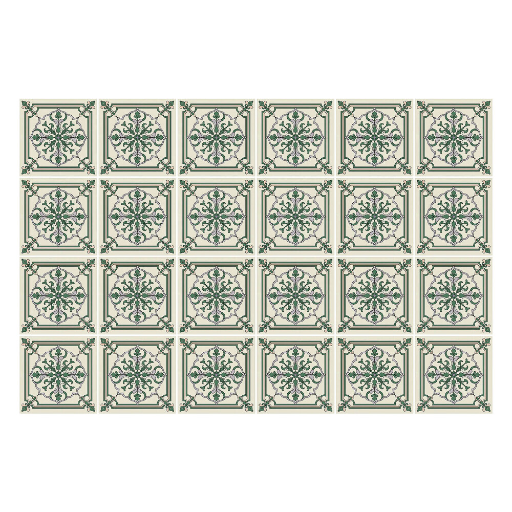 Naklejki samoprzylepne na kafelki Kwiatowe ornamenty w ramie