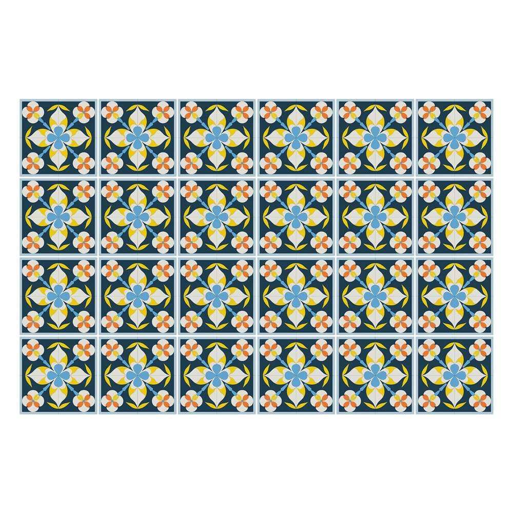 Naklejki samoprzylepne na kafelki Retro vintage wzór płytek