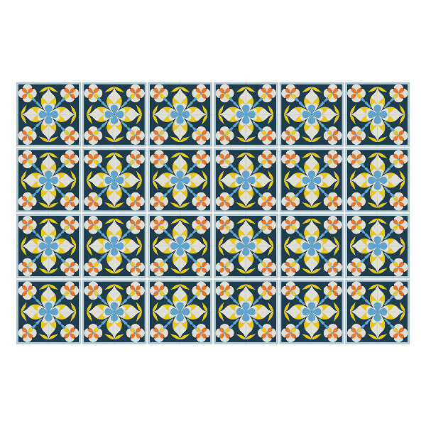 Naklejki samoprzylepne na kafelki Retro vintage wzór płytek