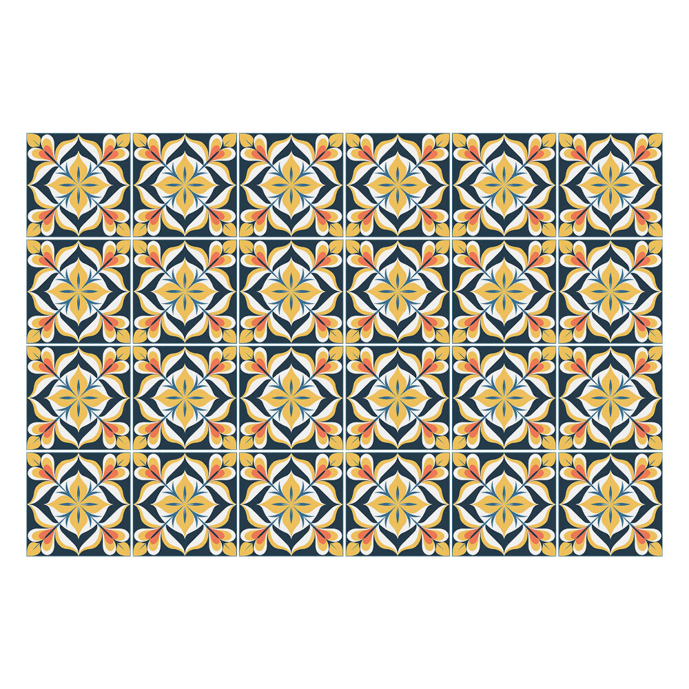 Naklejki samoprzylepne na kafelki Kwiatowe motywy w układzie