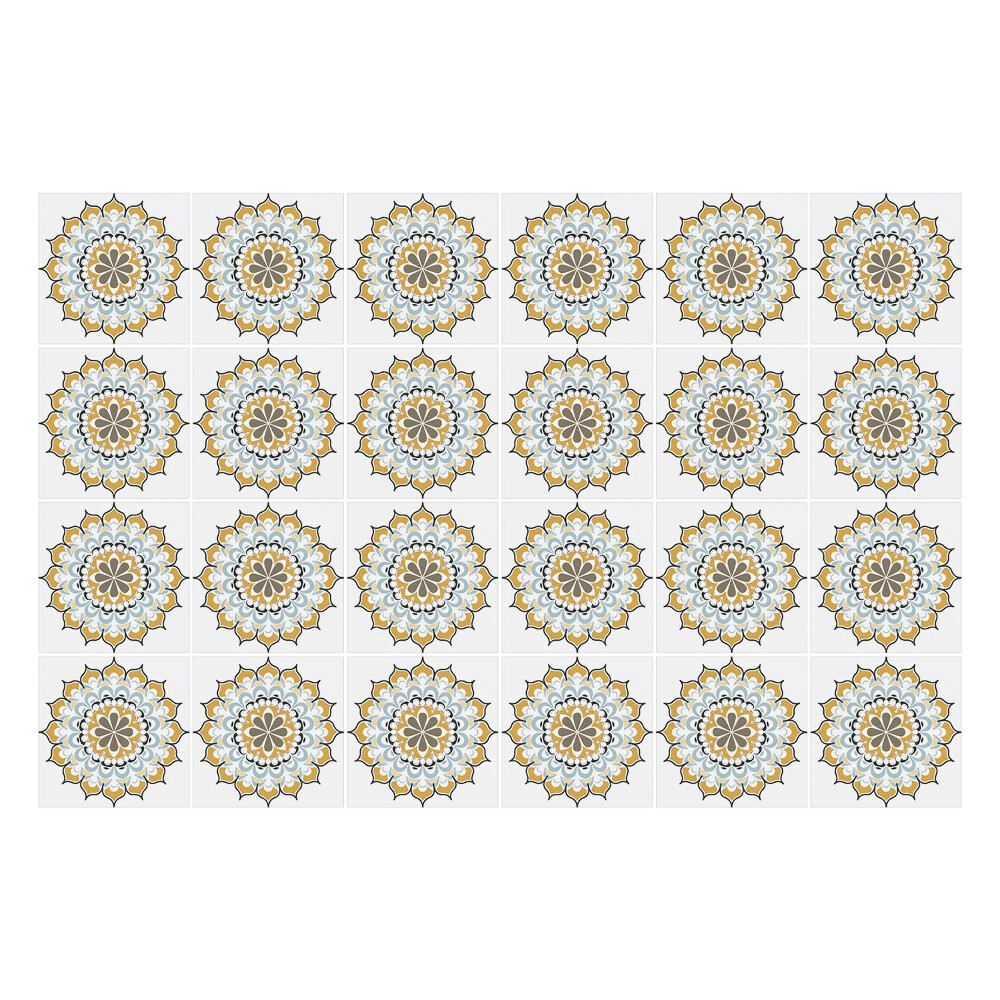 Naklejki na kafelki do kuchni Kwiatowe mandale w układzie