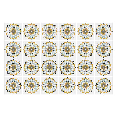 Naklejki na kafelki do kuchni Kwiatowe mandale w układzie