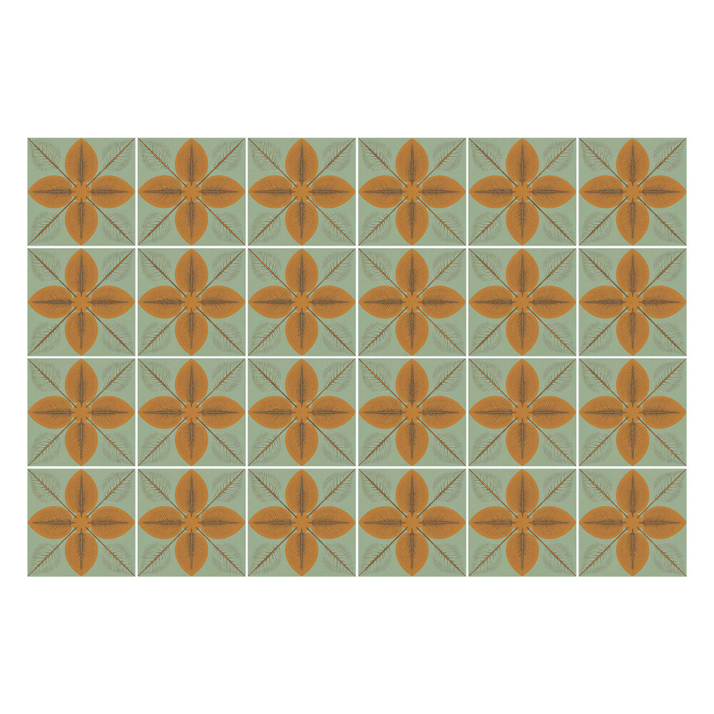 Okleina na płytki Florystyczne motywy w siatce