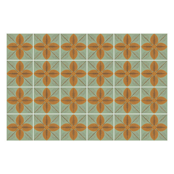 Okleina na płytki Florystyczne motywy w siatce