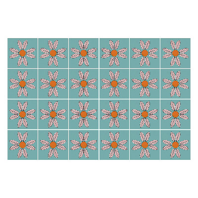 Naklejki samoprzylepne na kafelki Kwiatowe motywy w układzie