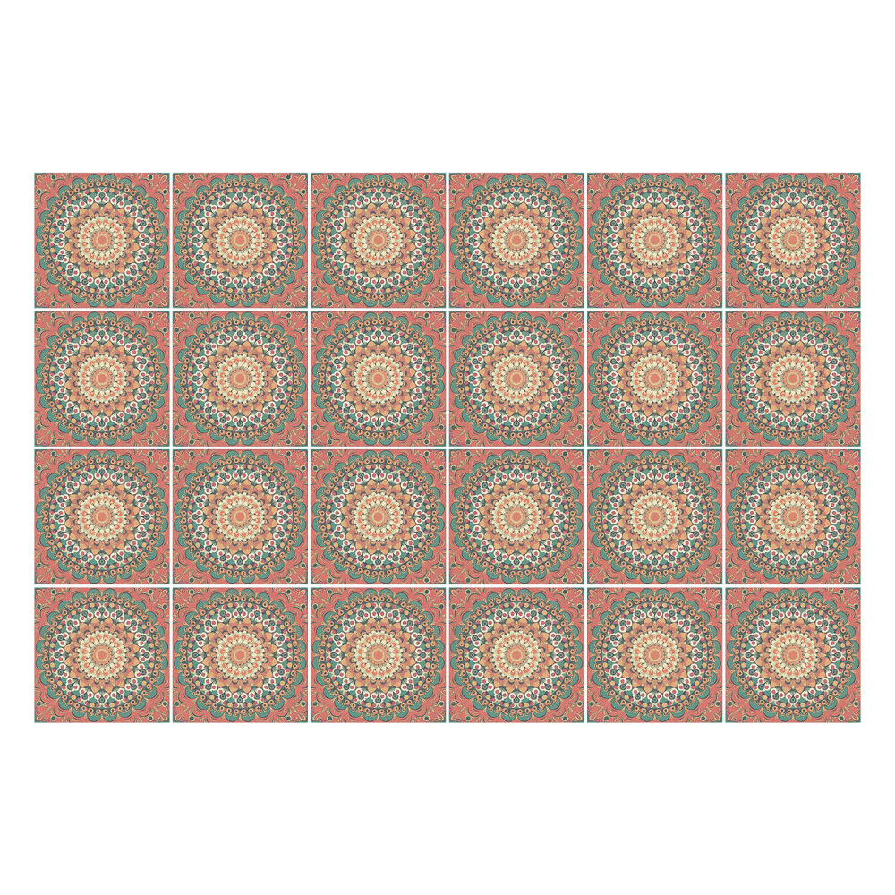 Naklejki samoprzylepne na kafelki Mandale w regularnym układzie