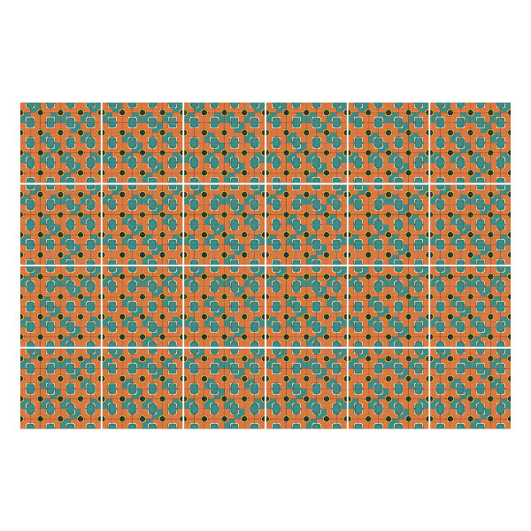 Naklejki samoprzylepne na kafelki Retro vintage wzór