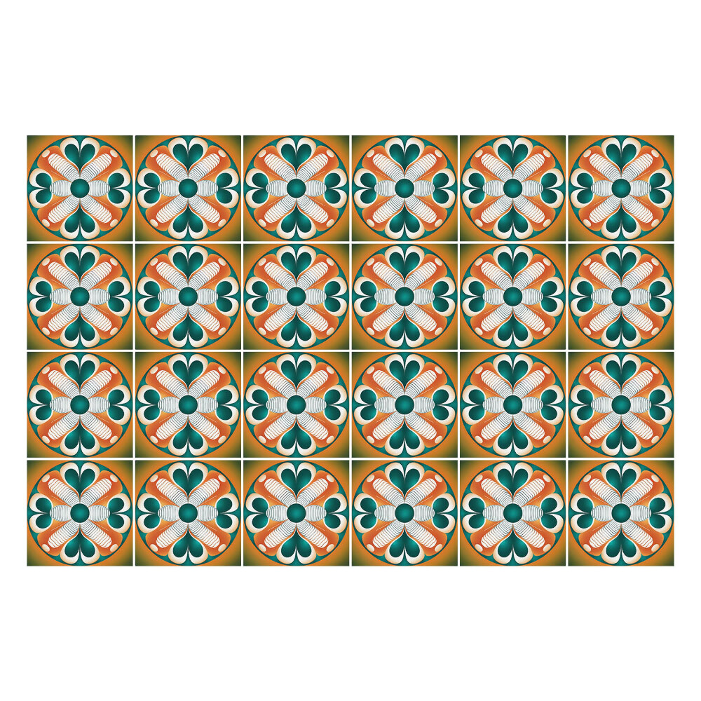 Naklejki na kafelki do kuchni Kolorowy wzór kafli