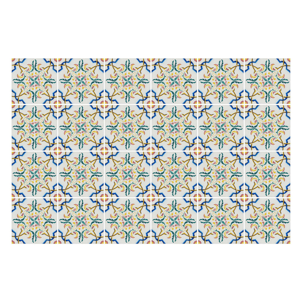 Naklejki na kafelki do kuchni Kwiatowe ornamenty w układzie