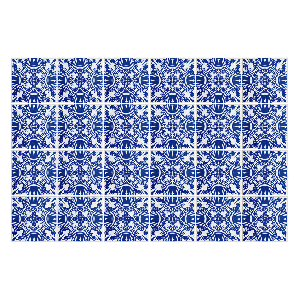 Naklejki samoprzylepne na kafelki Kwiatowe ornamenty w okręgach