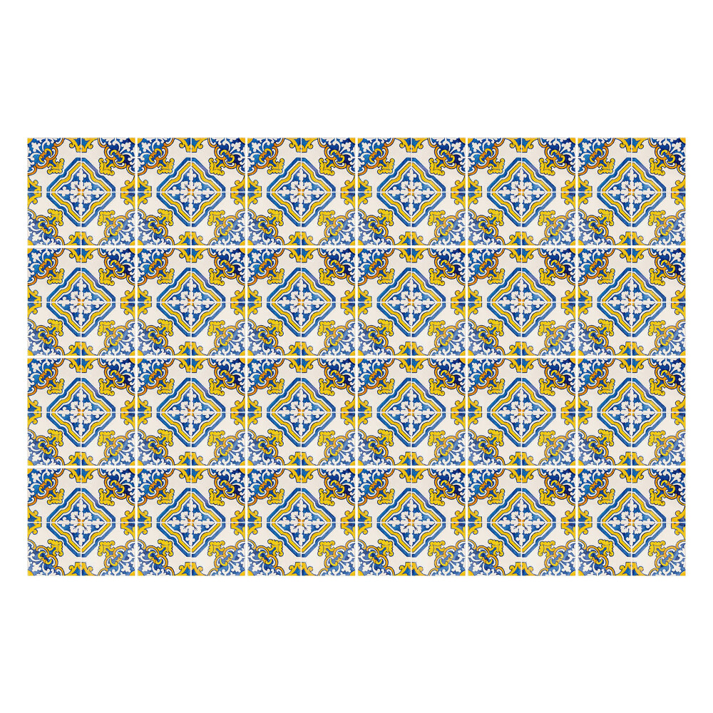 Naklejki na kafelki do kuchni Kwiatowe motywy w rombach