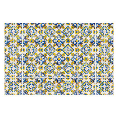 Naklejki na kafelki do kuchni Kwiatowe motywy w rombach