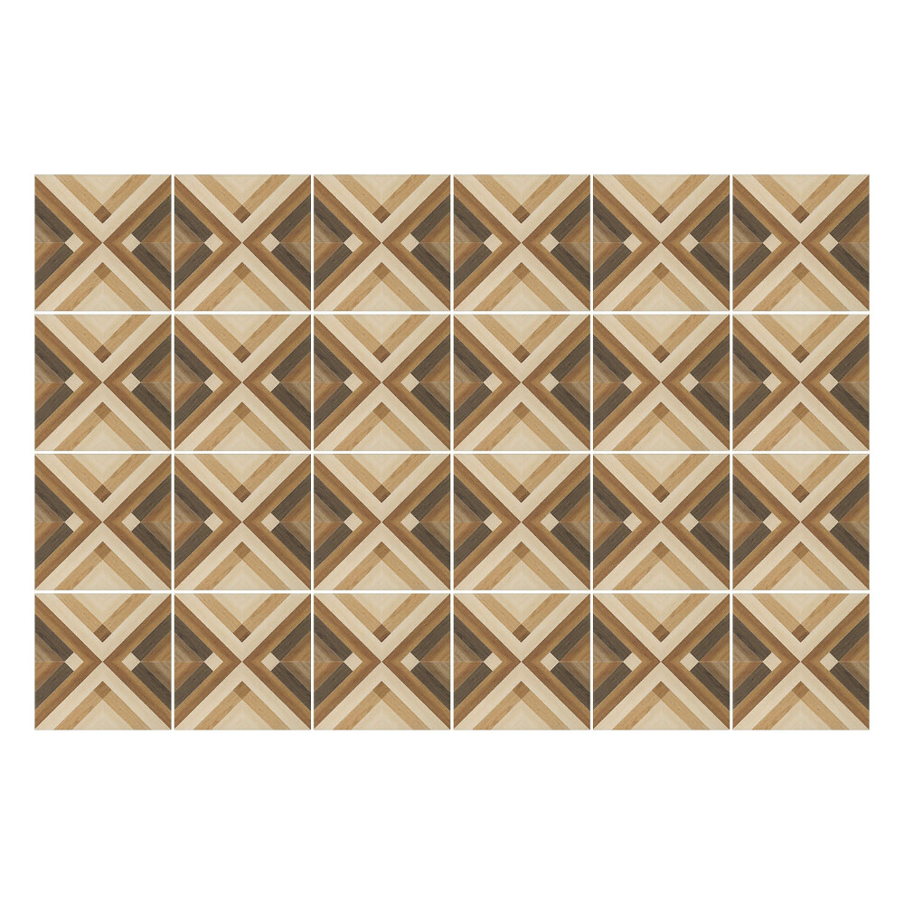 Naklejki samoprzylepne na kafelki Drewniane romby w układzie