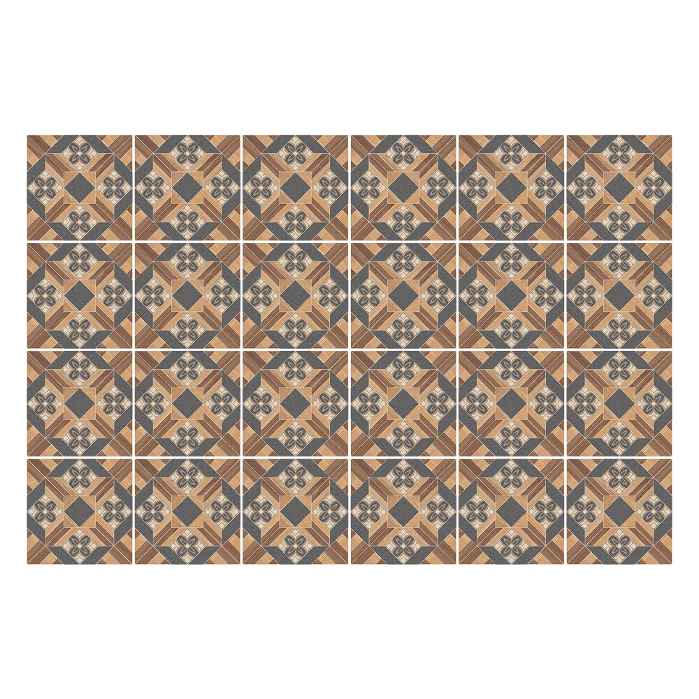 Naklejki na kafelki do kuchni Drewniane motywy w symetrii