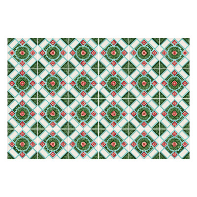 Naklejki na kafelki do kuchni Motyw kwiatowy w rombach