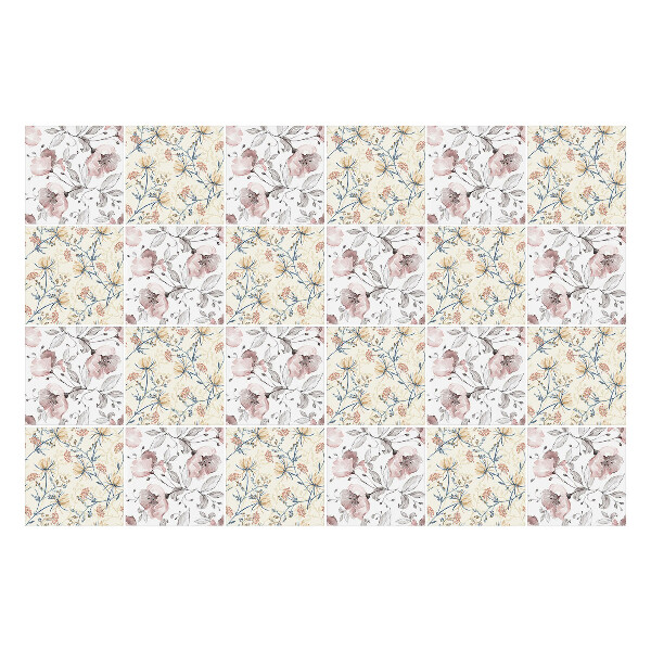 Naklejki samoprzylepne na kafelki Kwiatowy motyw z gałązkami