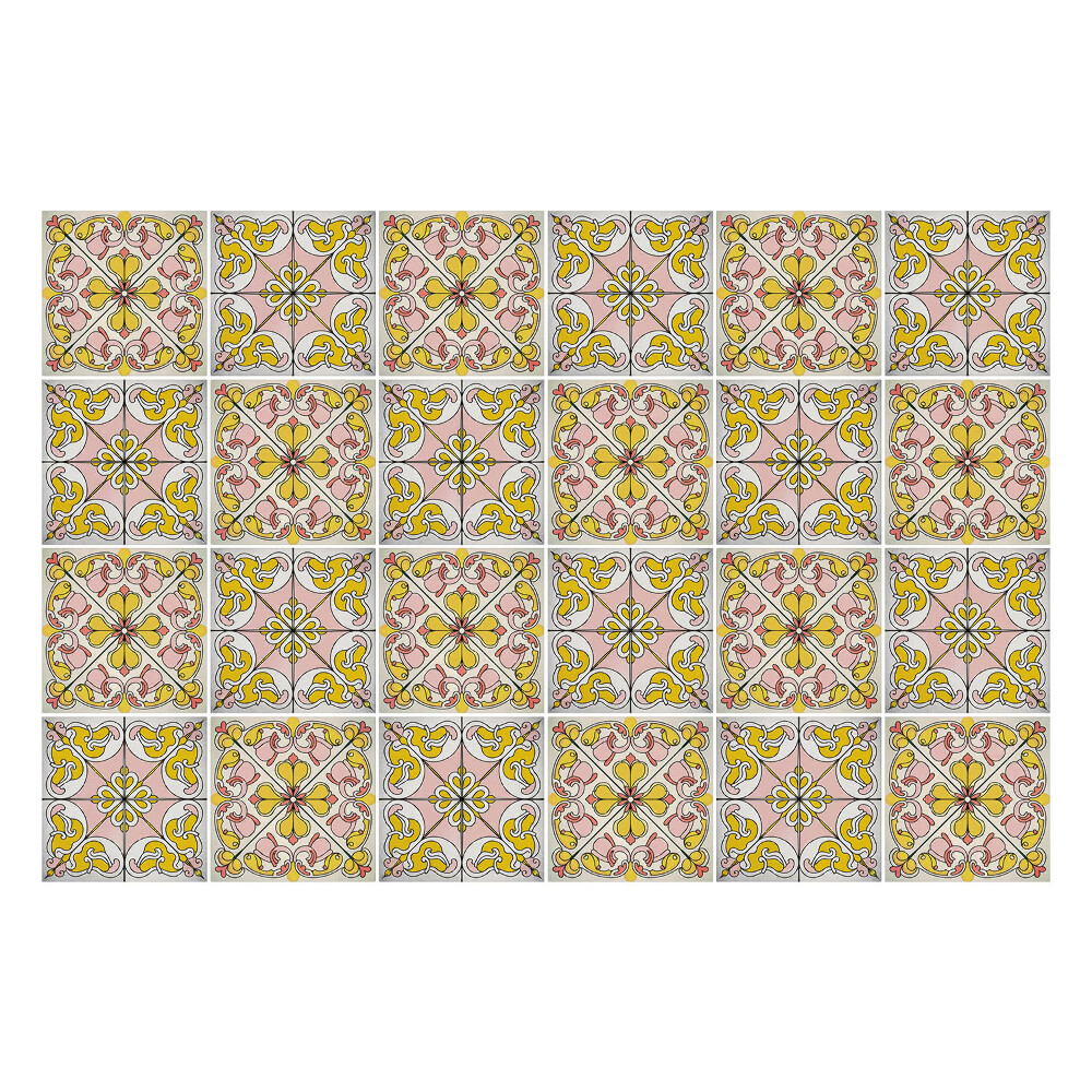 Naklejki na kafelki do kuchni Kwiatowe ornamenty w układzie