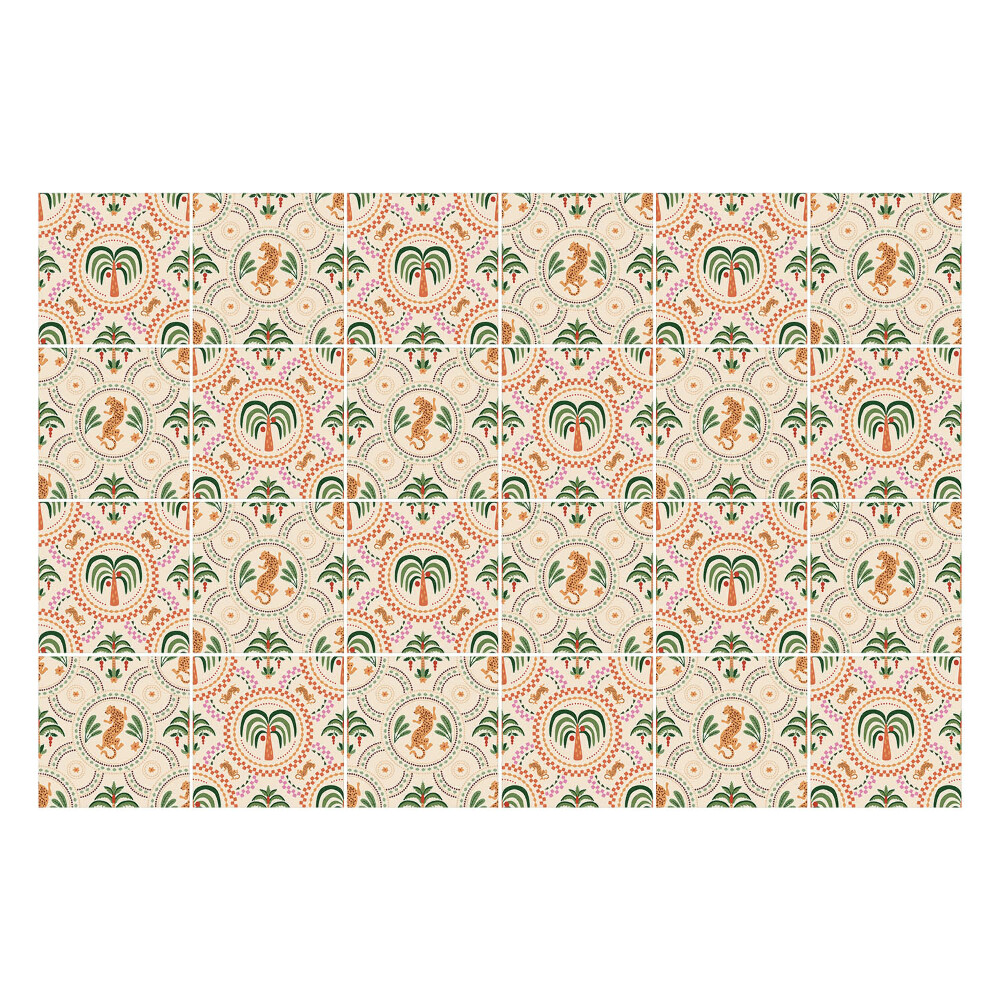 Naklejki samoprzylepne na kafelki Tropikalne liście i ananasy