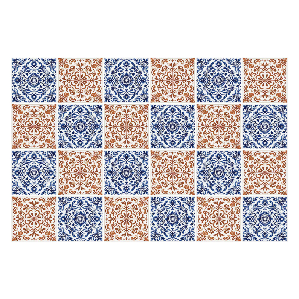 Okleina na płytki Kwiatowe ornamenty w siatce