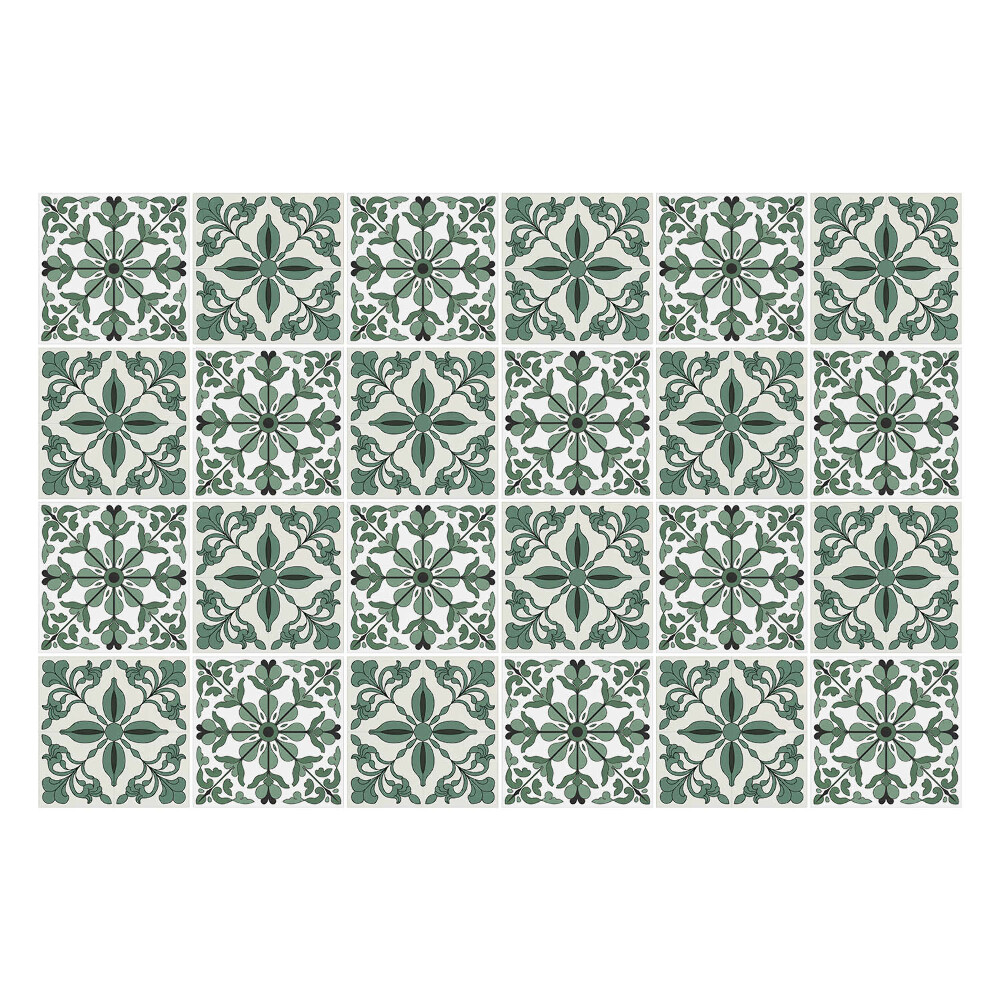 Naklejki samoprzylepne na kafelki Kwiatowe ornamenty w siatce