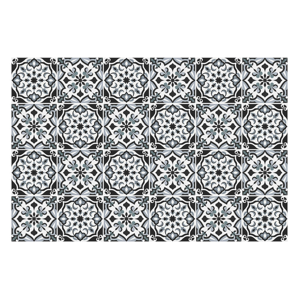 Okleina na płytki Kwiatowe ornamenty w okręgach