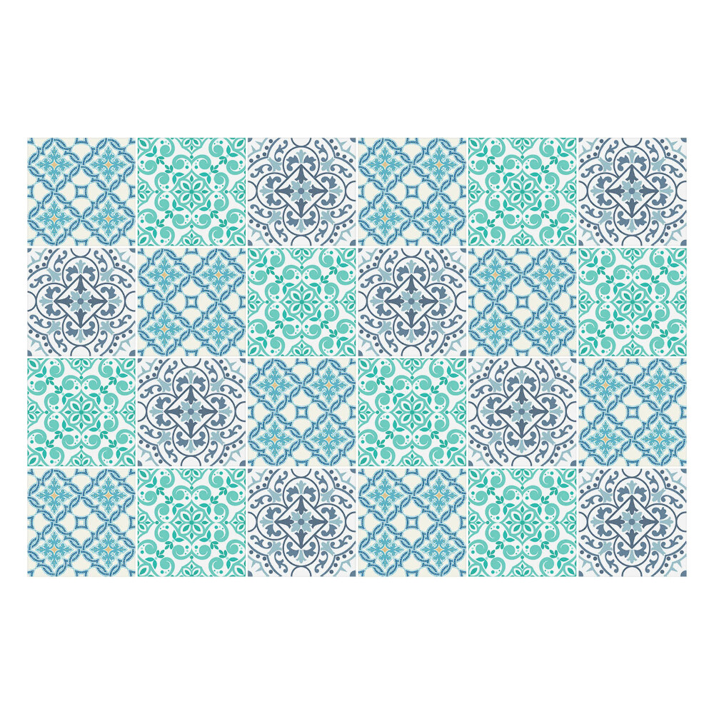 Naklejki samoprzylepne na kafelki Splecione ornamenty kwiatowe