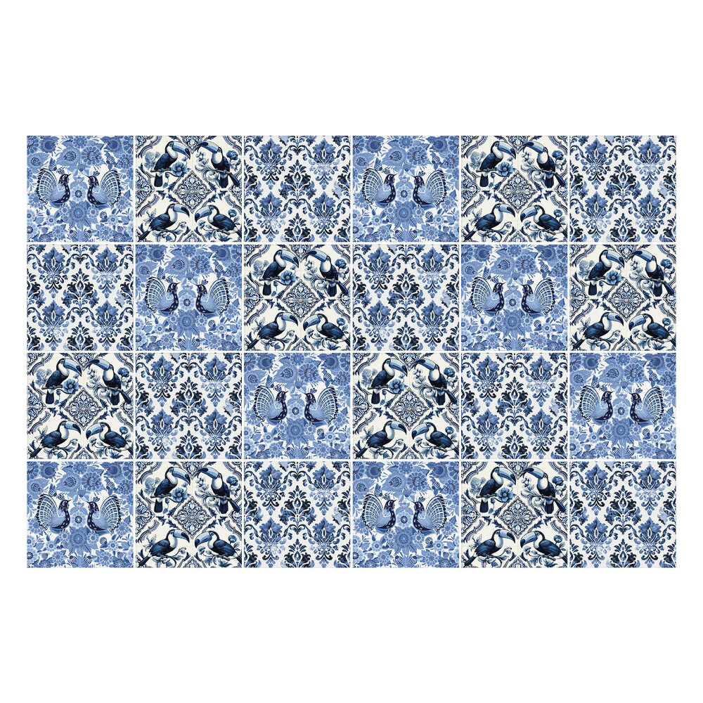 Naklejki na kafelki do kuchni Motyw kwiatów i ptaków