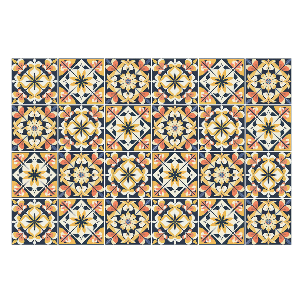 Naklejki samoprzylepne na kafelki Wzorzysta retro mozaika