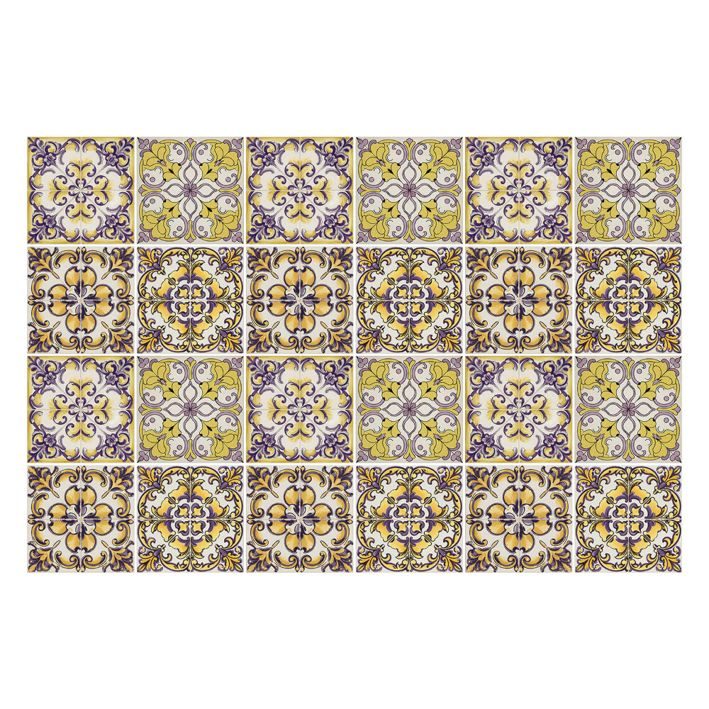 Naklejki samoprzylepne na kafelki Kwiatowe ornamenty w układzie