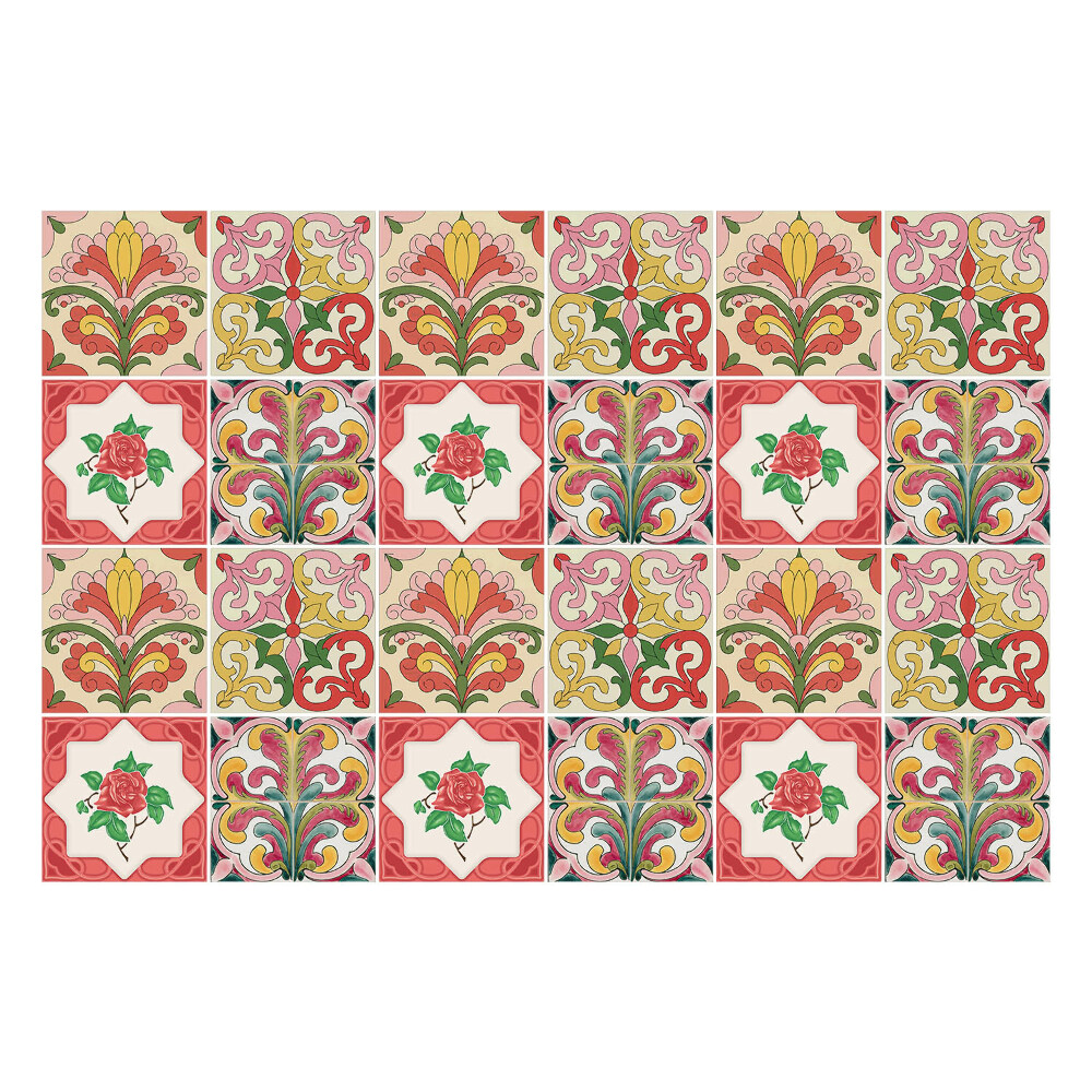 Naklejki samoprzylepne na kafelki Kwiatowe ornamenty