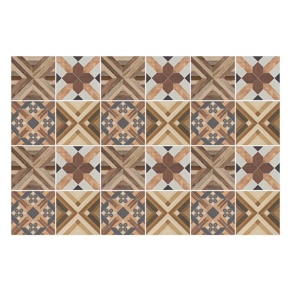 Naklejki na kafelki do kuchni Geometryczne układy drewna