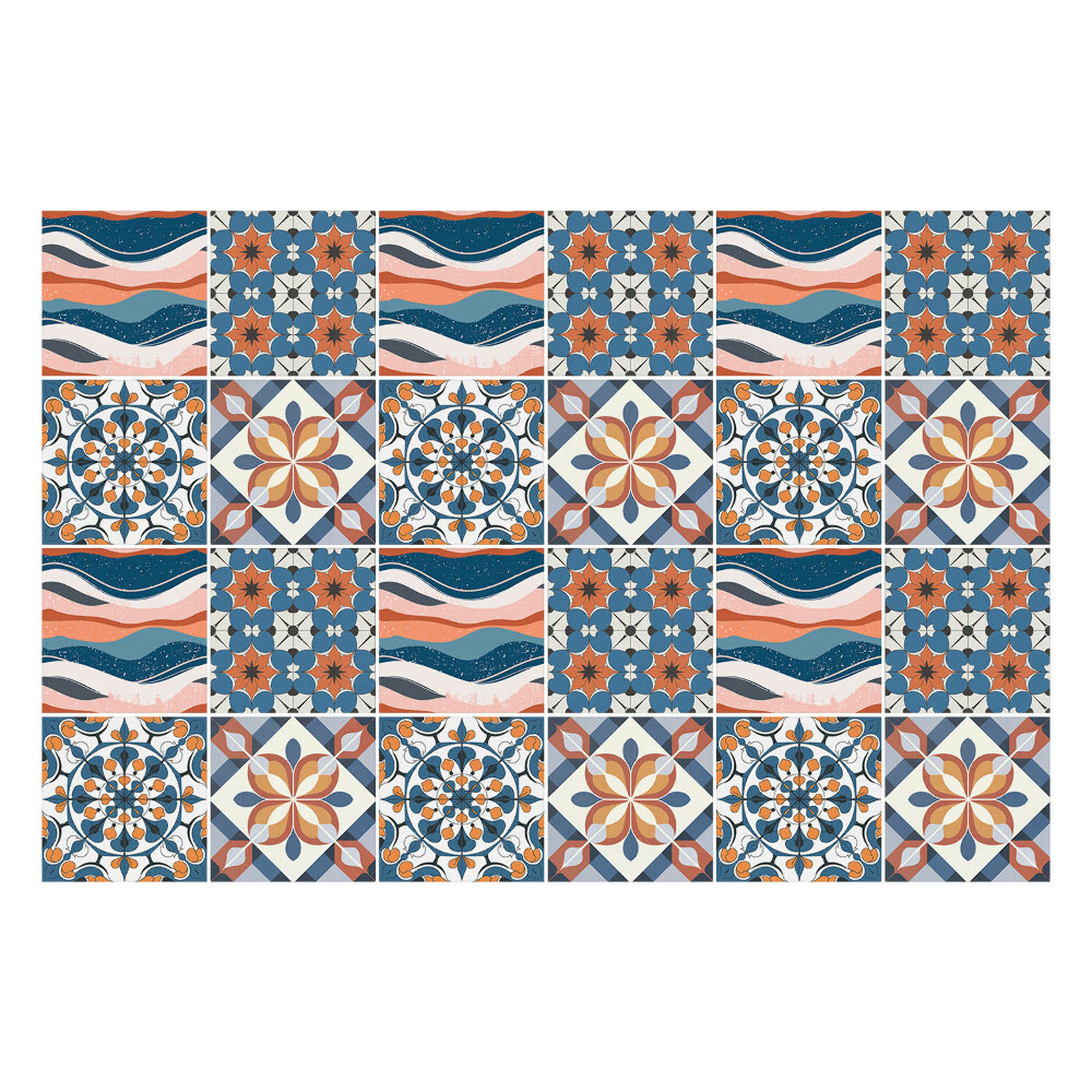 Naklejki samoprzylepne na kafelki Pastelowe orientalne wzory