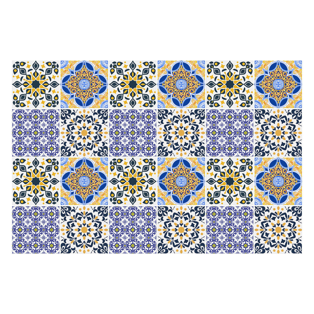 Naklejki na kafelki do kuchni Kwiatowe mozaiki w siatce