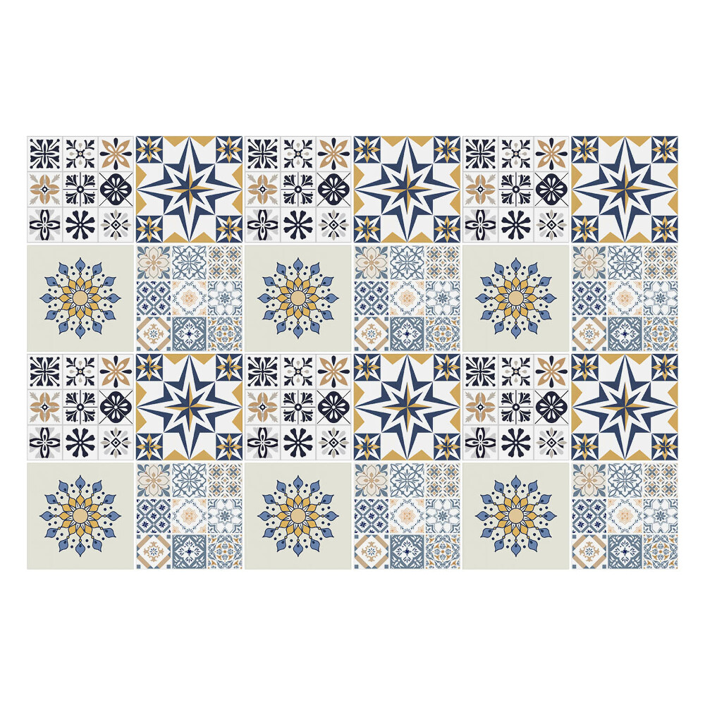 Naklejki samoprzylepne na kafelki Kafle z gwiazdami i mandalami