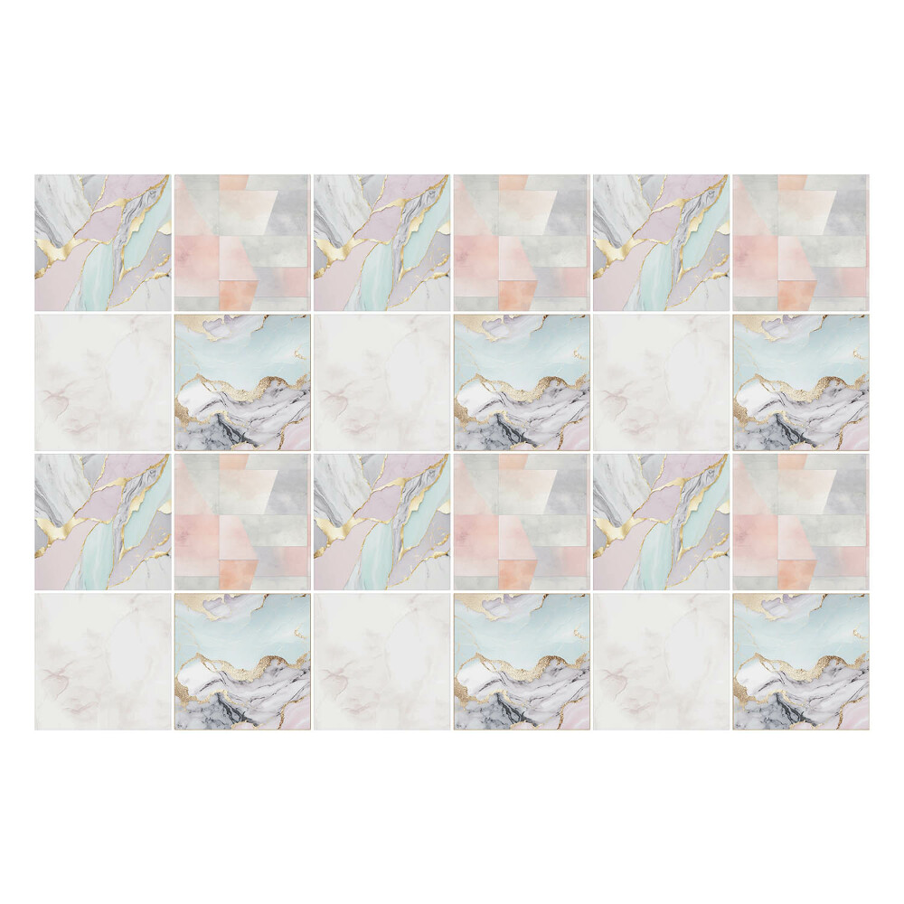 Naklejki na kafelki do kuchni Pastelowe marmury