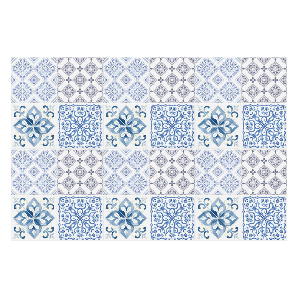 Naklejki na kafelki do kuchni Kwiatowe ornamenty w układzie