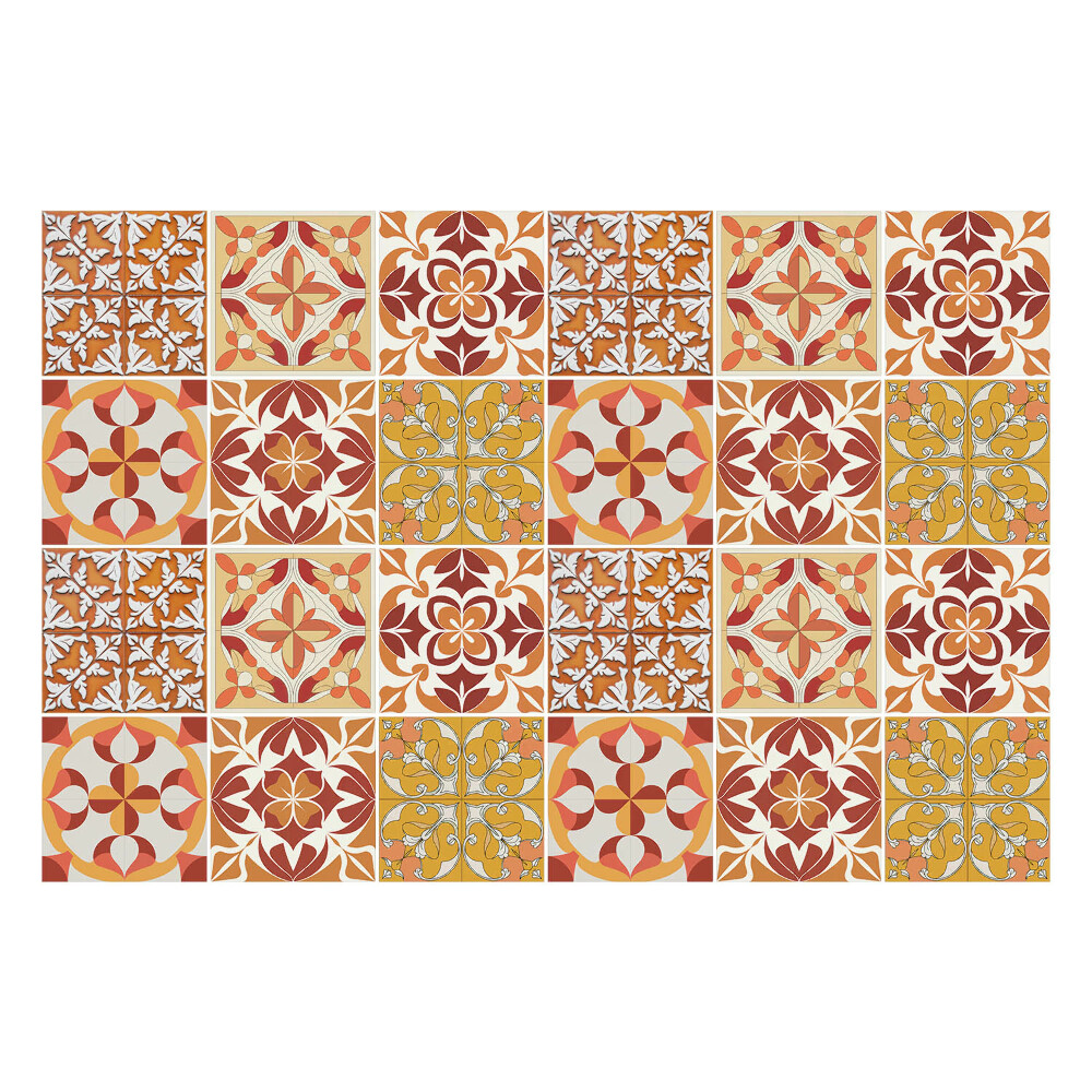 Naklejki samoprzylepne na kafelki Kwiatowe motywy w mozaice