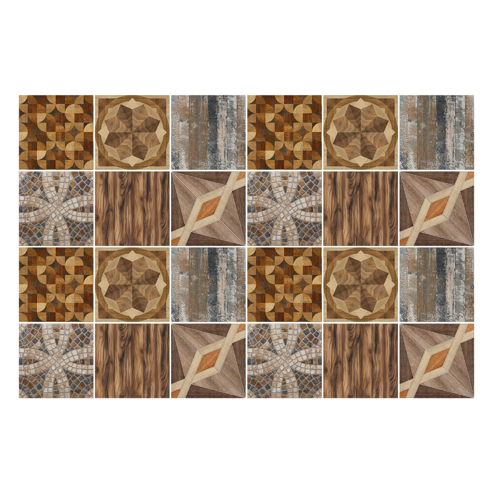 Naklejki samoprzylepne na kafelki Mozaika drewniana