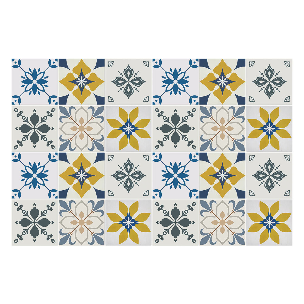 Naklejki samoprzylepne na kafelki Kwiatowe motywy w układzie