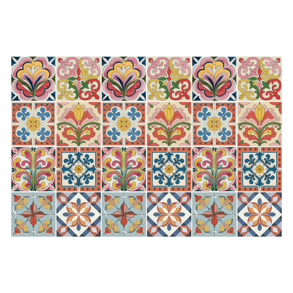 Okleina na płytki Kwiatowe retro wzory